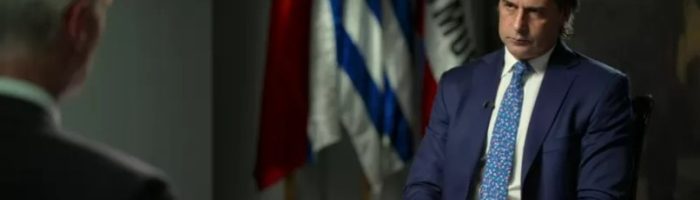 Presidente Luis Lacalle Pou durante la entrevista con la BBC.